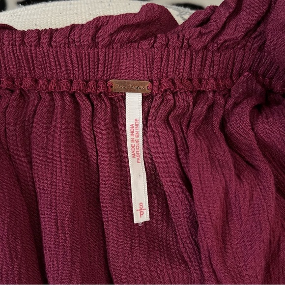 SOLD E Free People Endless Summer Beach Bliss Off Shoulder Maroon Maxi Dress - Picture 13 of 16